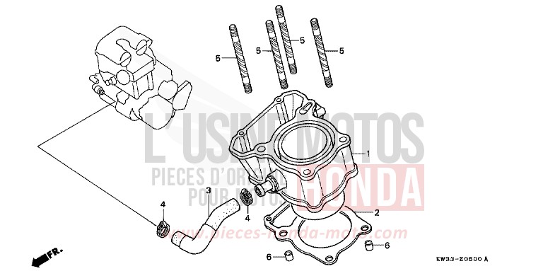 CYLINDER for Dominator 250 FIGHTING RED (R134) from 1993